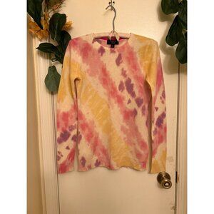 Charter Club Luxury Women’s 100% Cashmere Preppy Tie-Dye Sweater Sz S
